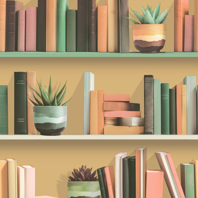Papier peint moderne avec bibliothèque