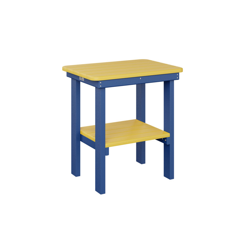 Berlin Gardens Rectangular End Dining Table, Pacific Blue, Sunburst Yellow