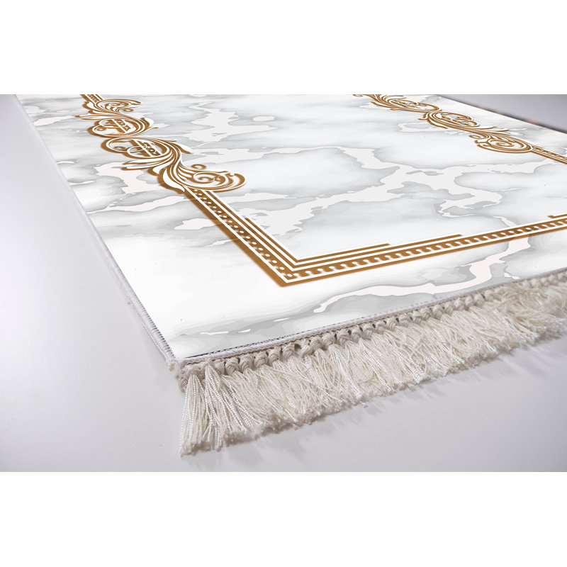 Tapis oriental rectangulaire en polyester tissé à la machine Boan