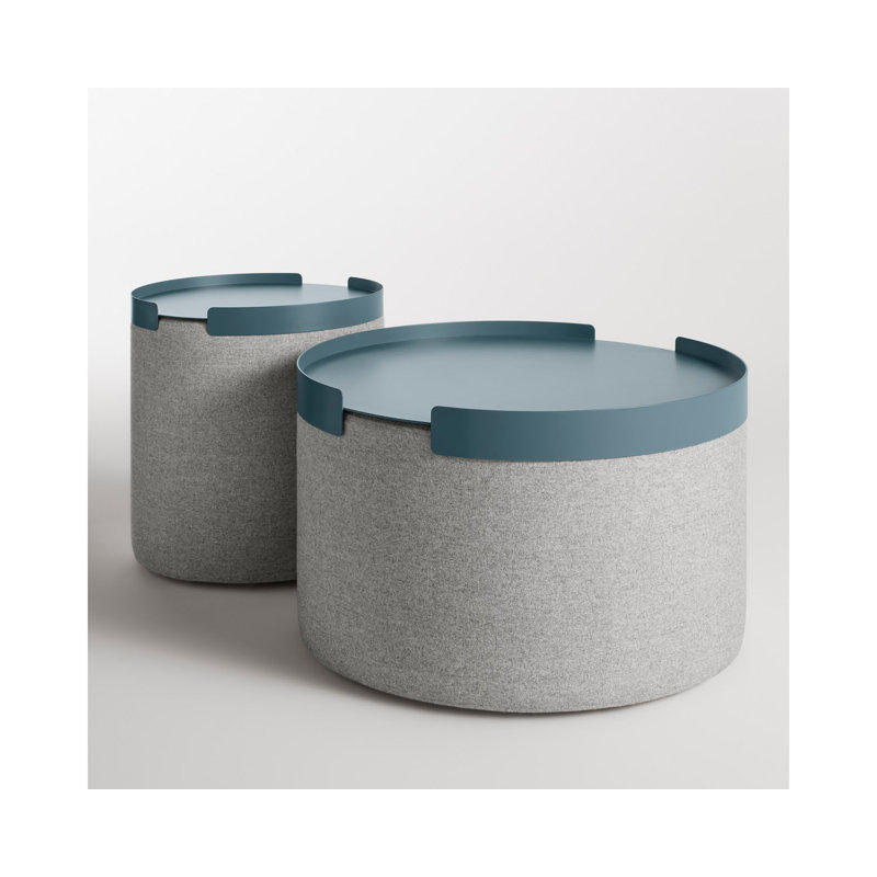 Bumper Round Decorative Tray, 3" H x 26" W x 26" D, Marine Blue