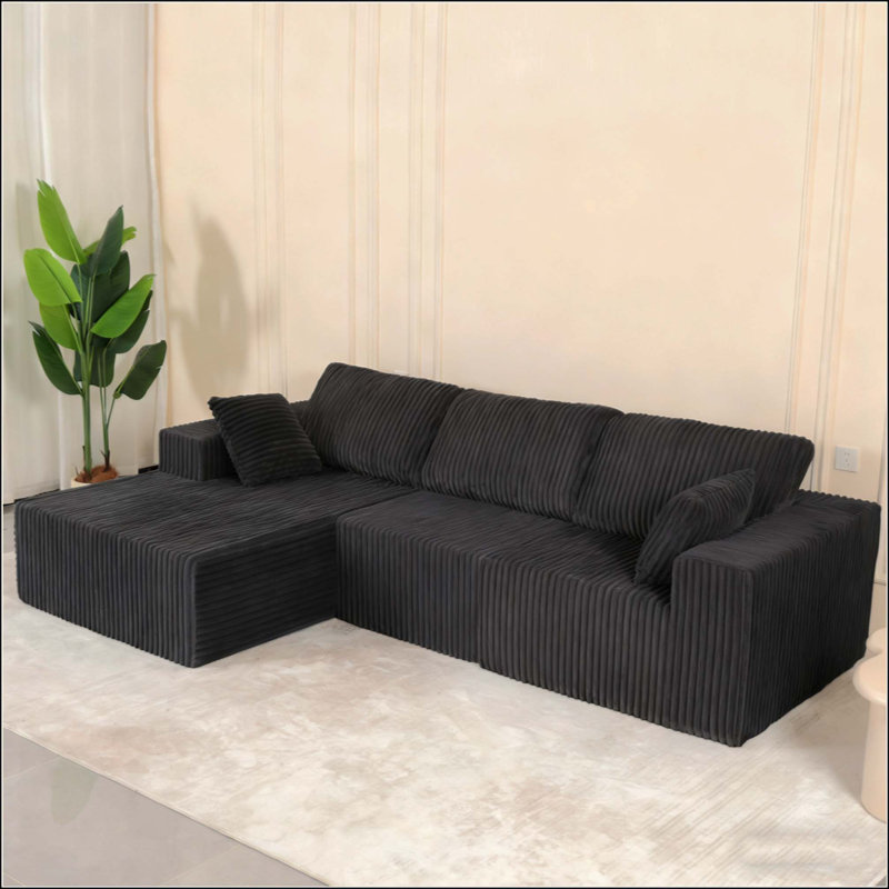 Canapé modulaire modulaire avec coussin, canapé modulaire Cloud avec méridienne, canapé modulaire moderne en L avec assise profonde, canapé rembourré pour le salon et la chambre à coucher