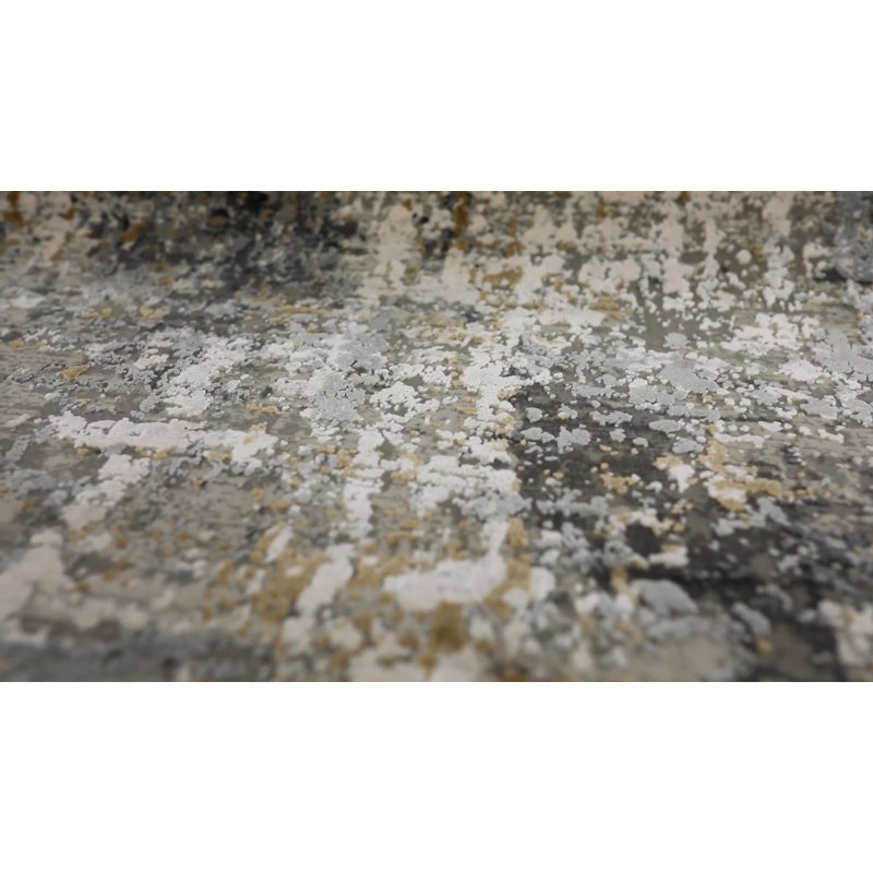 Marseille Grey Abstract Elegance Wool-Blend 2' x 3' Rug