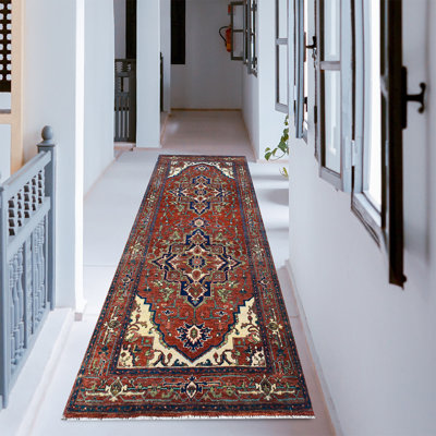 Hand-Knotted High-Quality Red and Red Area Rug