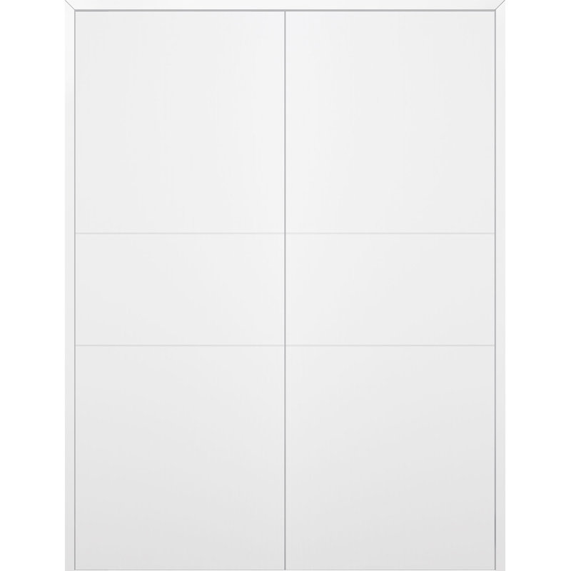 Porte double à panneaux en bois manufacturé Smart Pro 2H, 71,75 po x 79,37 po, Réversible