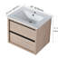 Meuble-lavabo mural 24 po avec 2 tiroirs de rangement à fermeture en douceur et lavabo en céramique blanche - Bva02524plo-G-Bl9060b (W1286s00034 Basin Stylish Furniture-695931370
