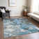 Machine Washable Indoor/Outdoor Xhevrie Blue Rug