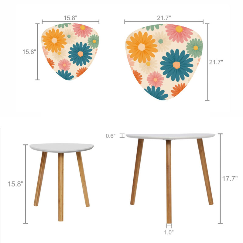 Ensemble de 2 tables basses gigognes Triangle