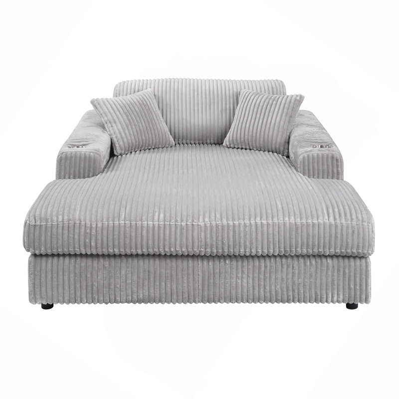 Chaise en velours côtelé avec 2 coussins