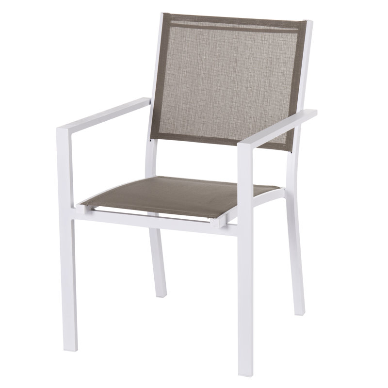 Zuckerman Stacking Patio Dining Armchair with Cushion