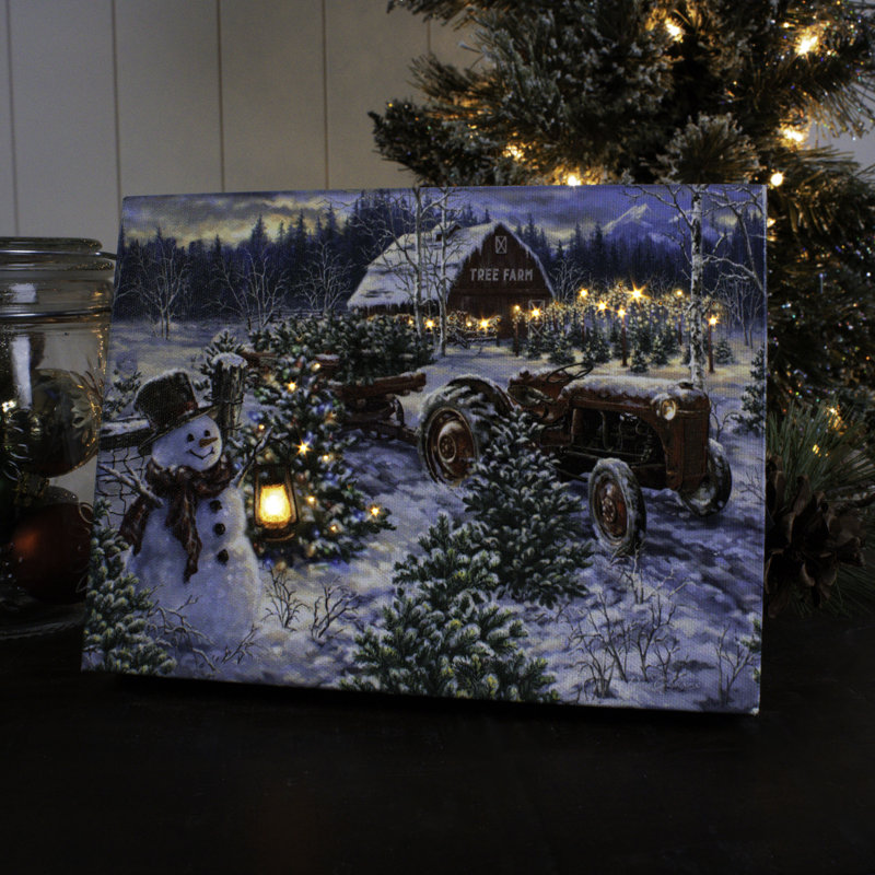 Tree Farm 8x6 Mini Lighted Easel Back Canvas