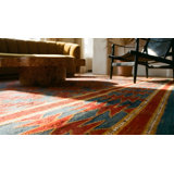 Antique Dhurrie Hallway Runner Cotton Blue Rug