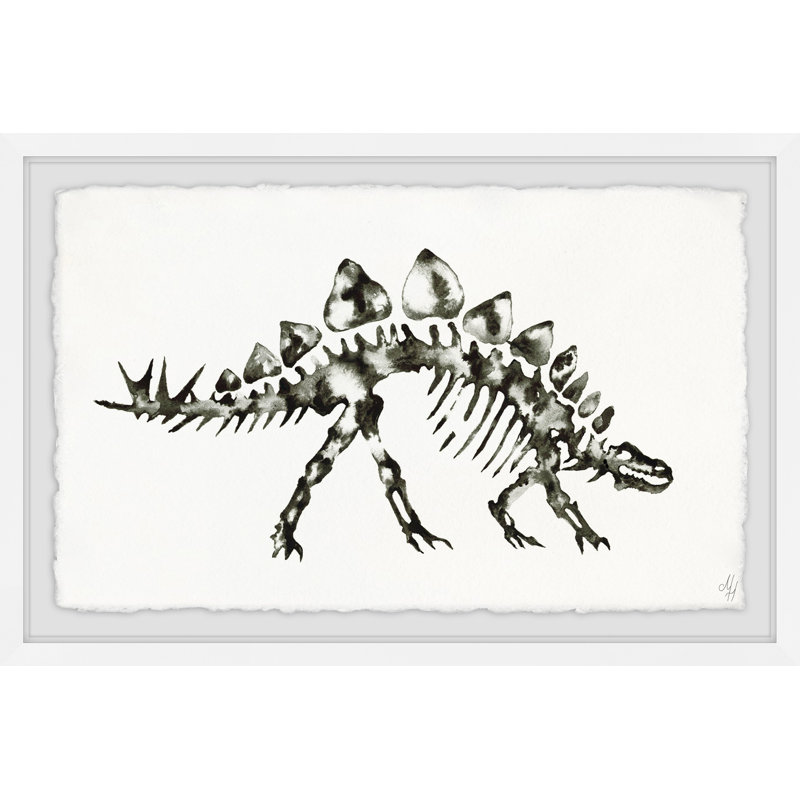 Evan Stegosaurus Skeleton - Single Picture Frame Painting, 41cm H x 61cm W
