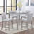 5 Piece Counter Height Table Set, Wooden Kitchen Table Set With Square Table And 4 Upholstered Chairs, Counter Height Dining Table With Crystal Decoration And Chair Set For Kitchen, Dining Room,White-1630950195-1630950193