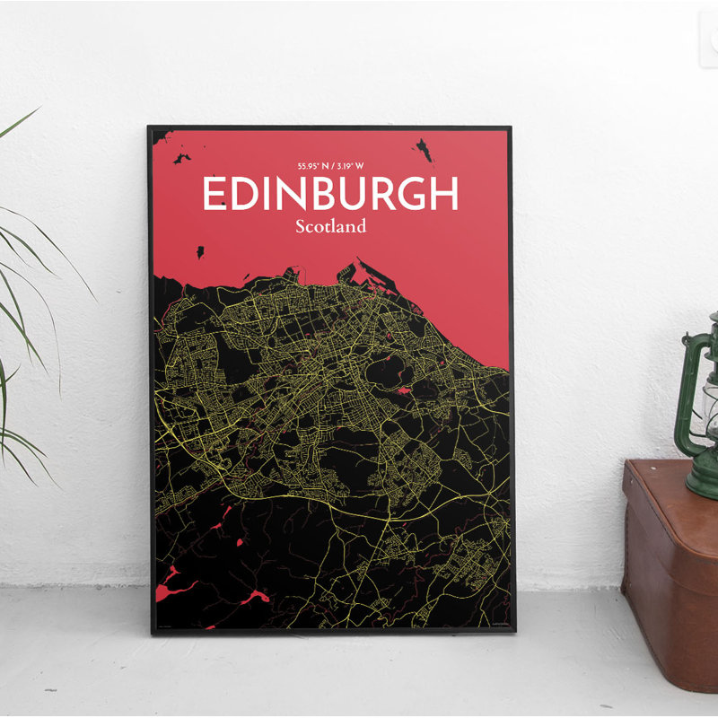 Edinburgh City Map - No Frame Print, 43.2cm H x 27.9cm W x 0.13cm D