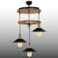 Luminaire suspendu 3 lumières 2 niveaux-785191460