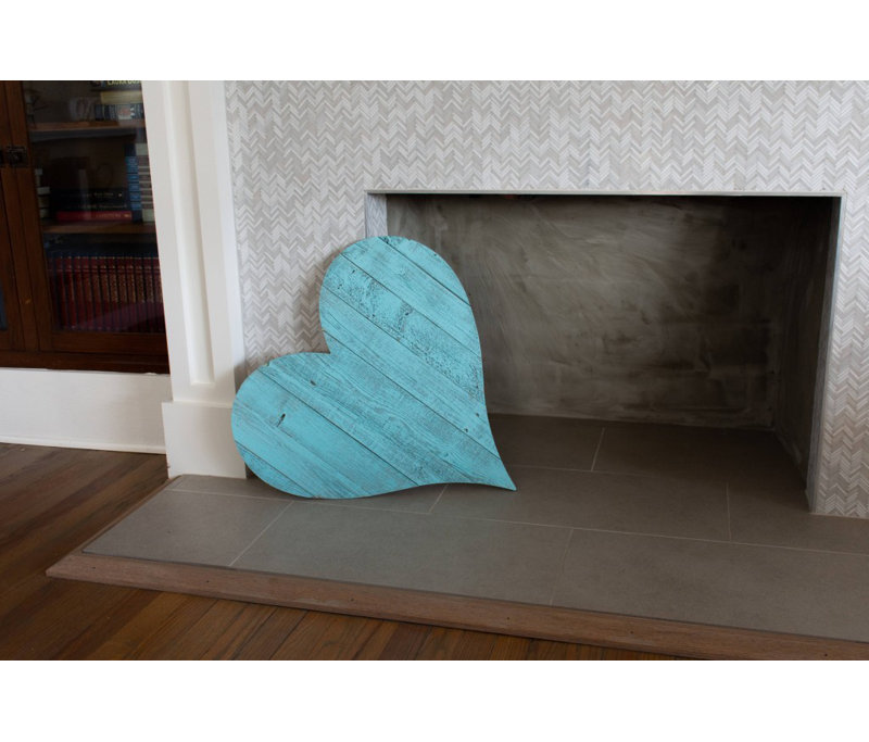 Décoration murale 24 "en bois récupéré turquoise, H 18 po x l 18 po x P 1 po, Turquoise