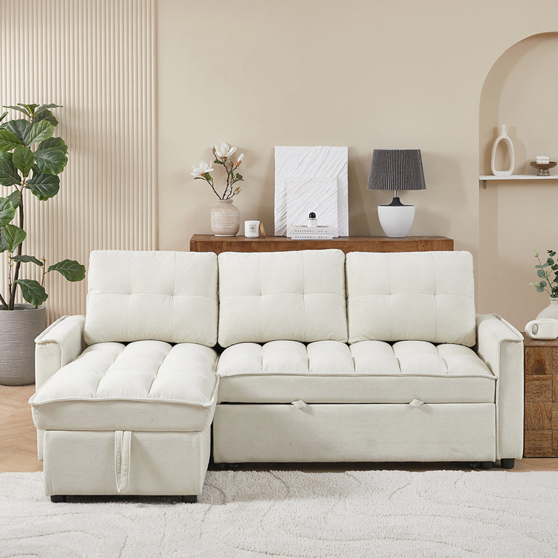 Nickcola 78.25'' Upholstered Sofa, Beige
