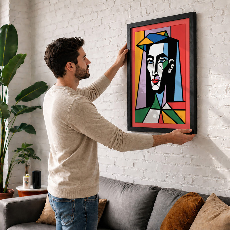 Fragmented Portrait Abstract - Framed Print, A4 - 29.7 x 21.0 cm, Unframed