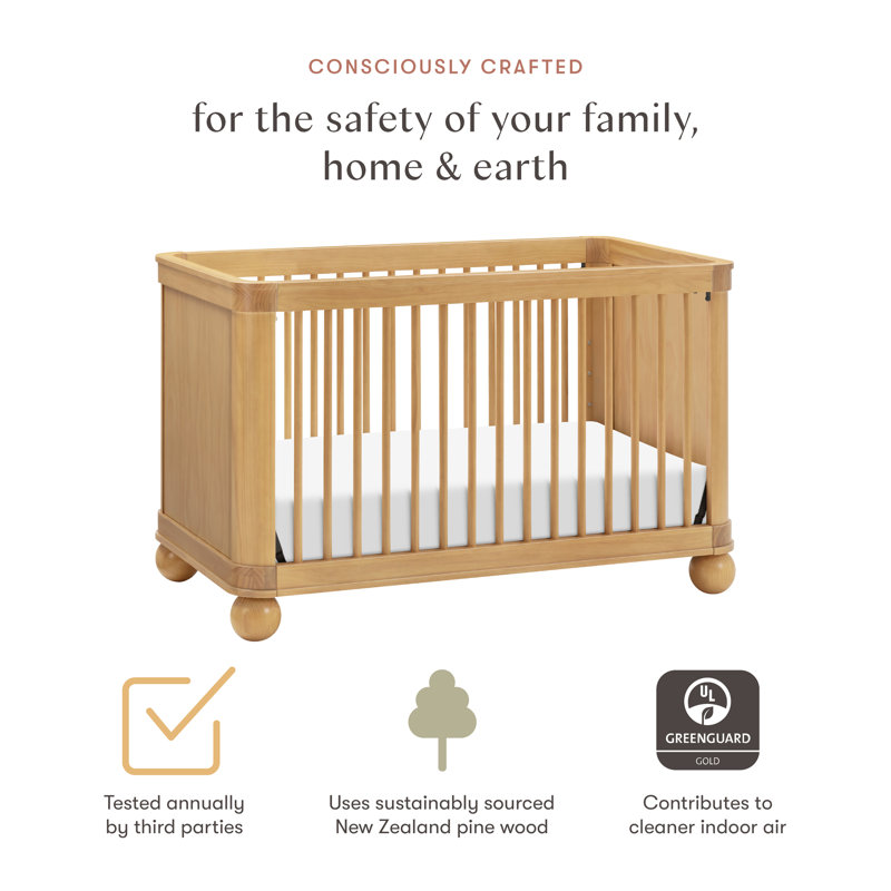 Crosby 3-in-1 Convertible Crib, Honey