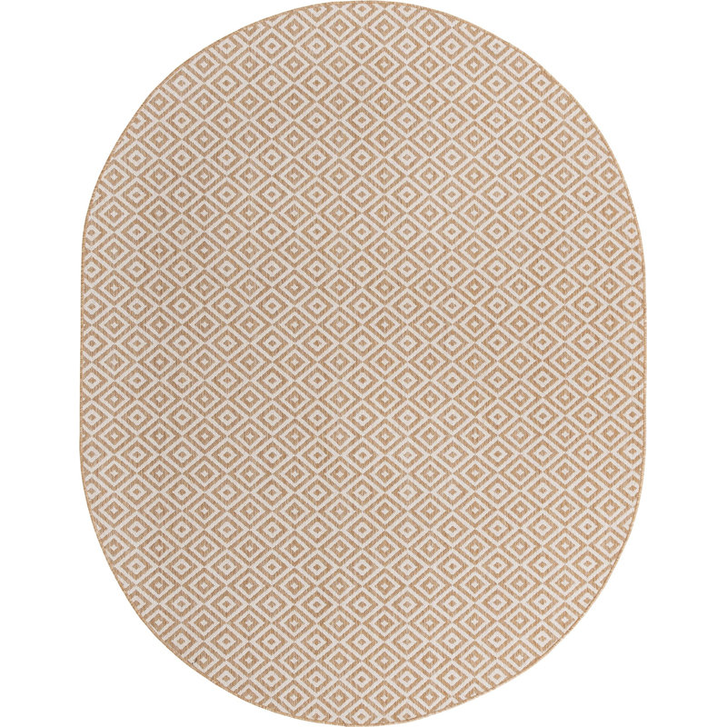 Tapis d'extérieur couleur os, Ovale 7 pi 10 po x 10 pi