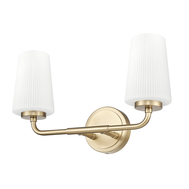 Mathieson Vanity, 9.5" H x 16" W x 6.5" D, Gold, 2 Lights