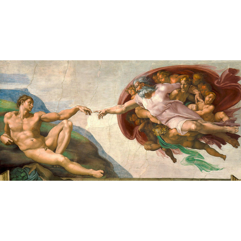 The Creation Of Adam by Michelangelo - Wrapped Canvas Print, 35cm H x 70cm W x 4cm D