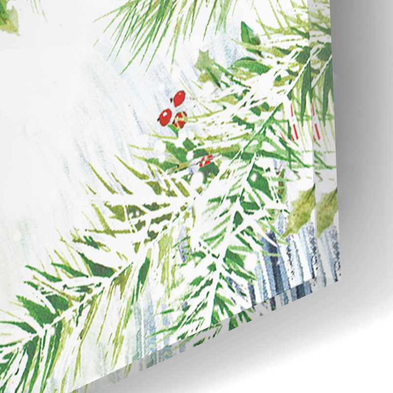  «Snowy postal scène» par Elle Media Group SA, art mural en verre acrylique, 12 po x 12 po