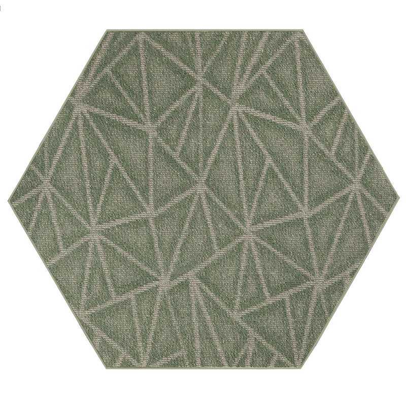 Tapis vert à motif géométrique Dibenedetto, Hexagone 7 pi