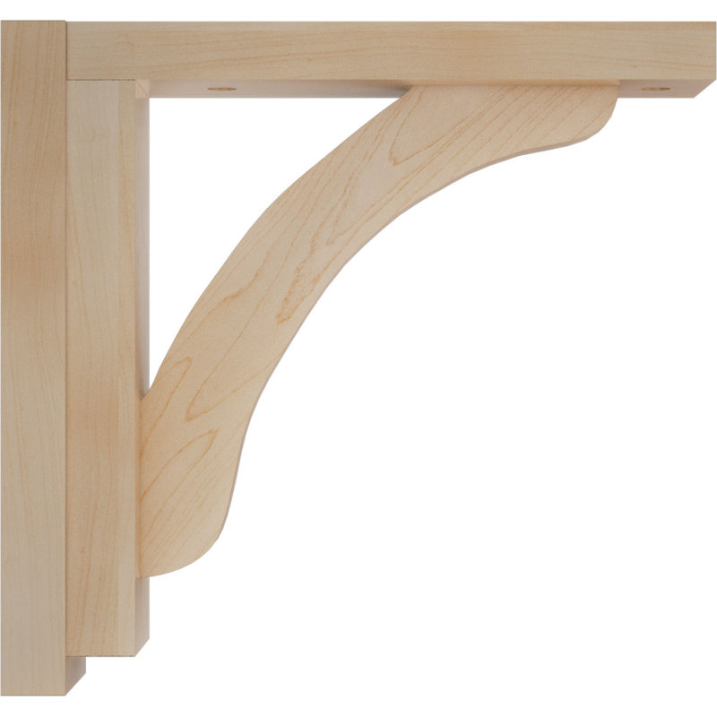 Reece Shelf Wood Bracket, Maple, 8.25" H x 2.5" W x 8.75" D