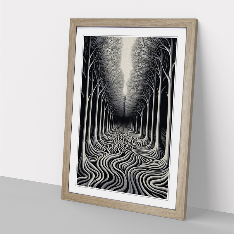 Single Picture Frame Print on Wood, 46cm H x 34cm W, Oak Framed