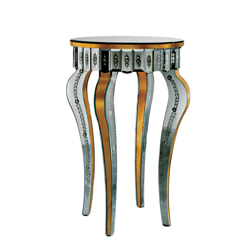 Venetian Mirrored Top End Table