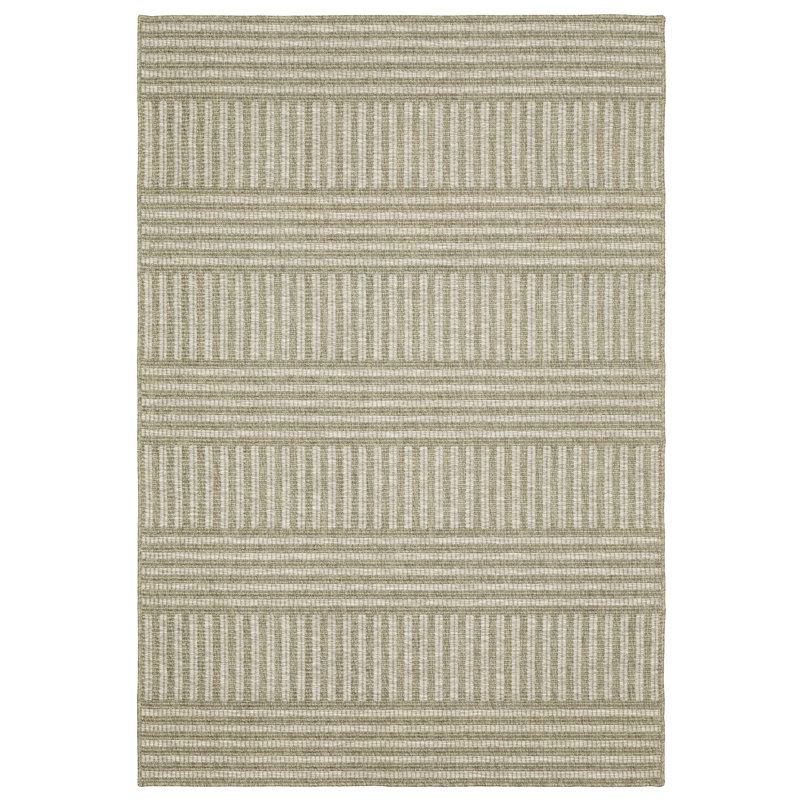 Striped Indoor / Outdoor Rug, Rectangle 9'10" x 12'10"