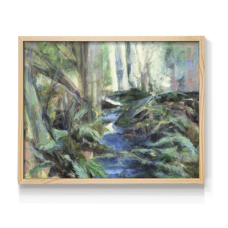 «Ramble Blues» - reproduction encadrée - réversible, H 8 po x l 10 po, Naturel
