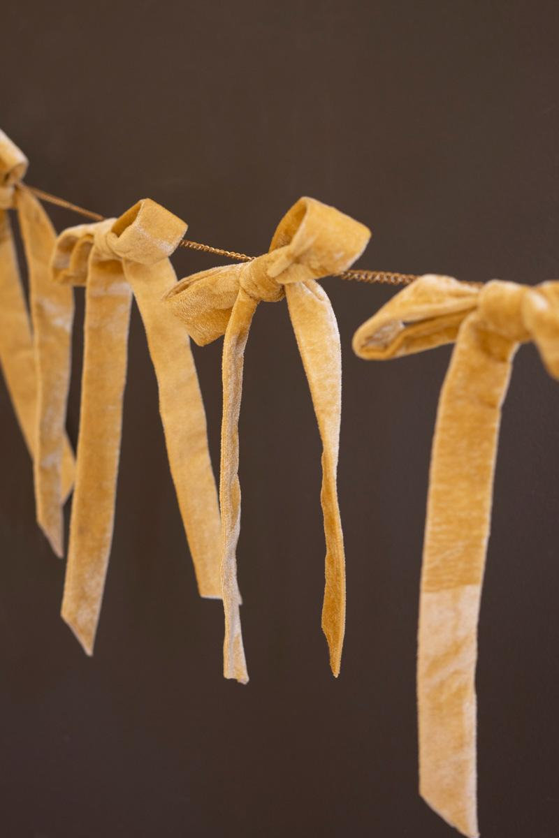 Gold Velvet Bow Garland