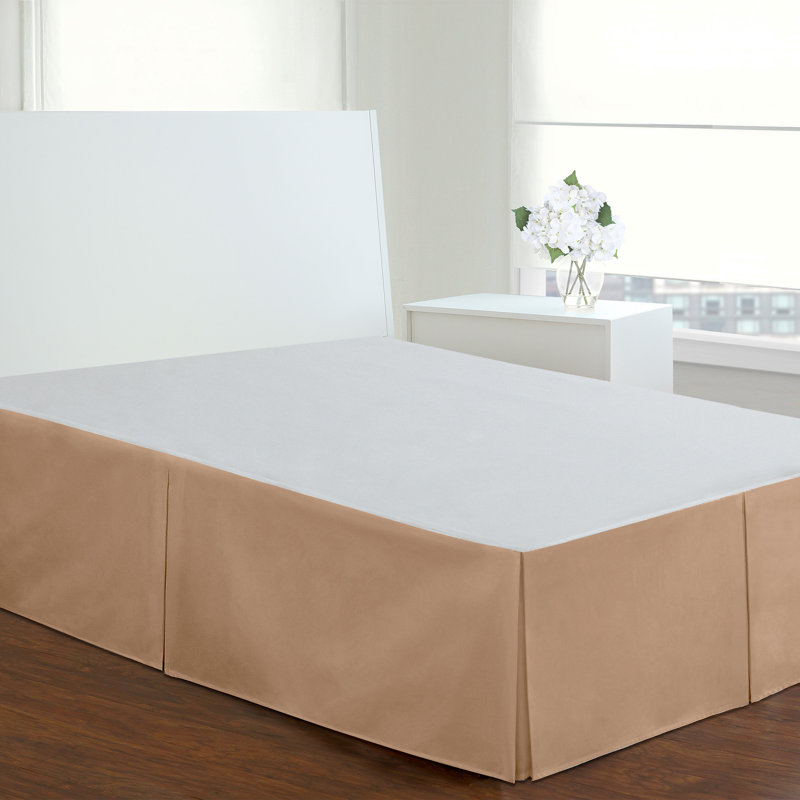 Fresh Ideas Tailored Bed Skirt, 14" Drop Length, King, Mocha