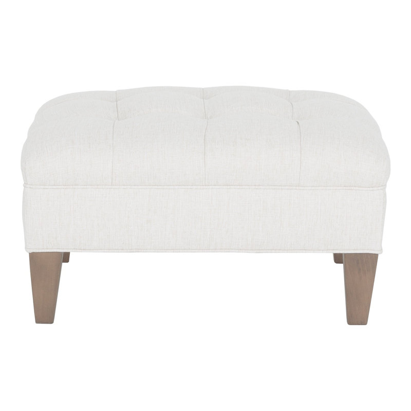 Dominique Leather Ottoman, Walnut, 9508 Sand