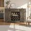Armoire-bar rustique de style campagnard avec porte-bouteilles, tiroirs de rangement et porte-verres - Buffet gris chêne pour la cuisine et la salle à manger