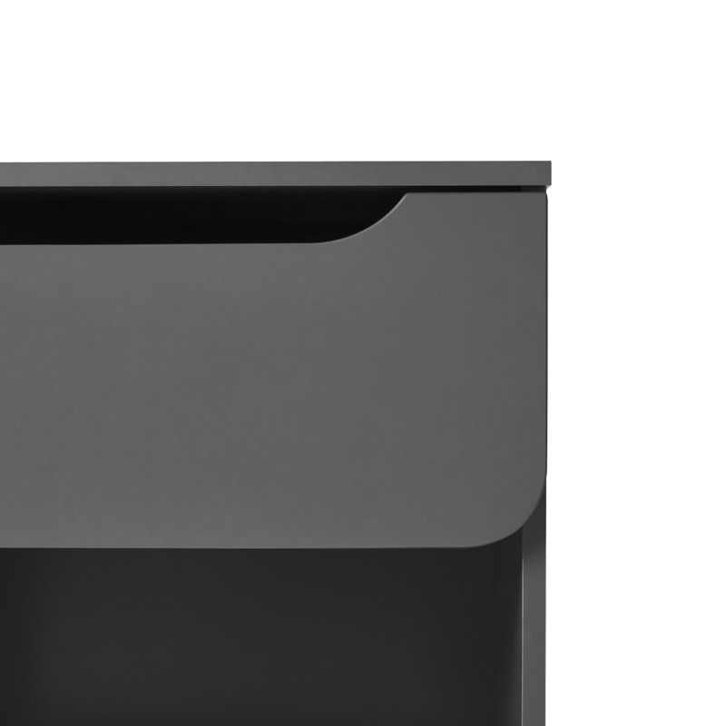 Table de chevet à 1 tiroir avec tiroir Modern Minimalist, Gris foncé