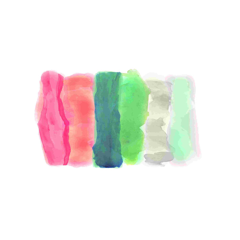 Palette pastel aquarelle - peinture sur toile tendue, H 8 po x l 12 po