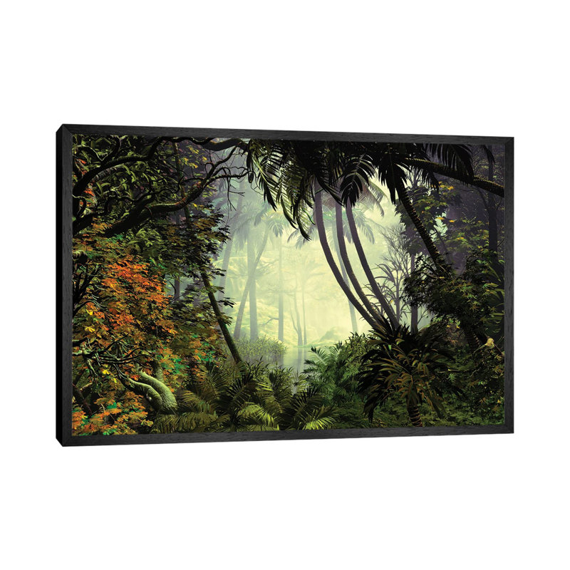 Exciting Jungle by Angel Estevez - Floater Frame Gallery-Wrapped Canvas Giclée on Canvas, 45.72 cm H x 66.04 cm W, Black