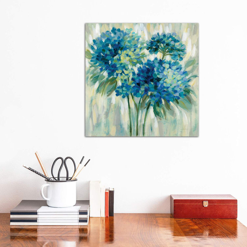 Burst Of Hydrangeas by Silvia Vassileva - Wrapped Canvas Painting, 45.72 cm H x 45.72 cm W x 3.175 cm D