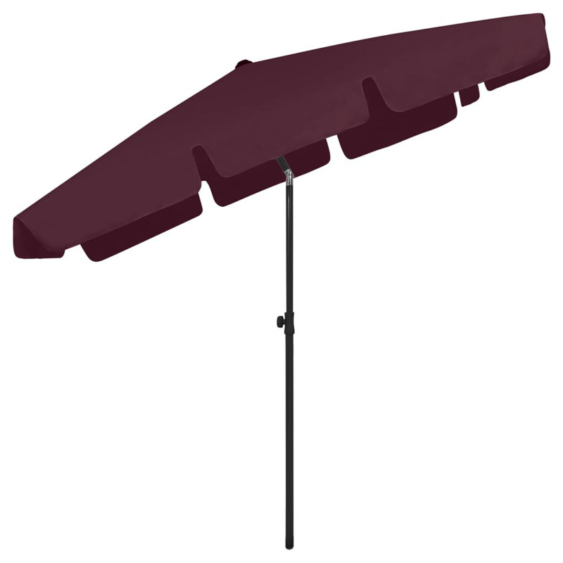 Parasol de plage rectangulaire Dinuba, Bordeaux rouge, H 91,3 po x l 70,9 po x P 47,24 po