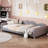 Upholstered Daybed, Sherpa Fabric Sofabed with Cloud-Shaped Backrest-107079118-107079119