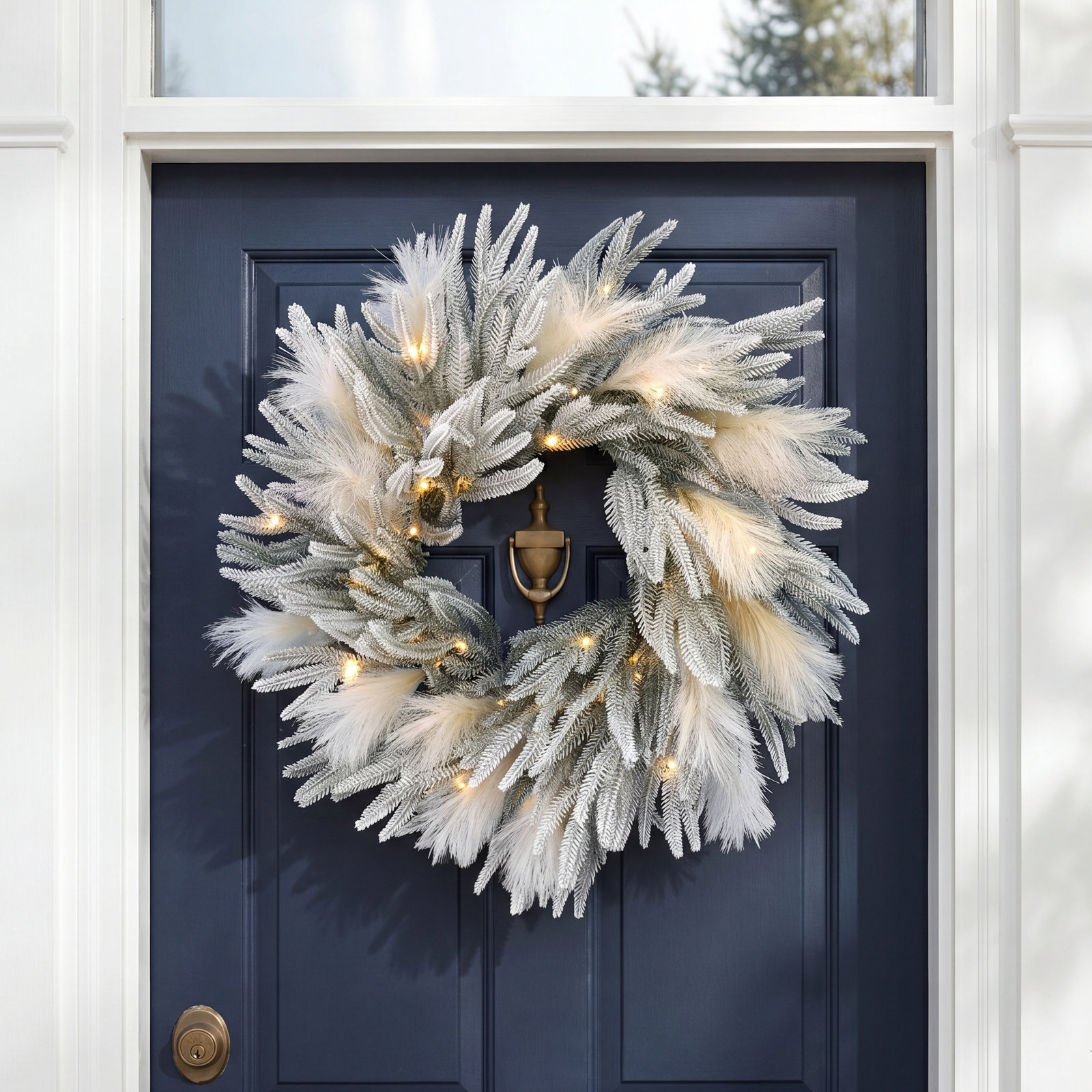 26'' Faux Pine Lighted Wreath