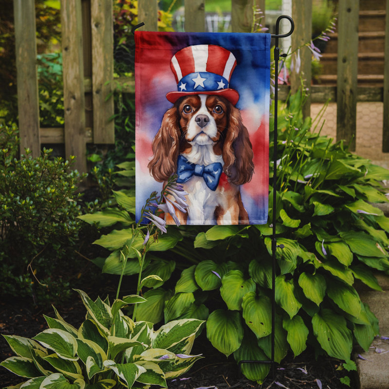 Drapeau patriotique du jardin américain, Épagneul cavalier brun foncé