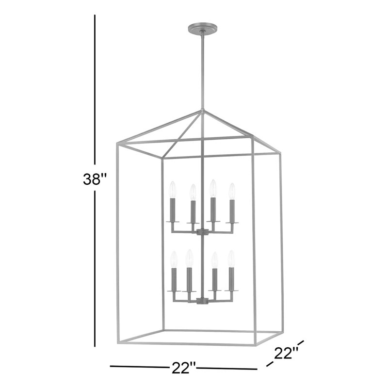 Ellis 8-Light Chandelier, Laiton satiné, Oui, H 30,75 po x l 19 po x P 19 po