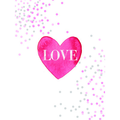 " Love Heart Pink Polka "