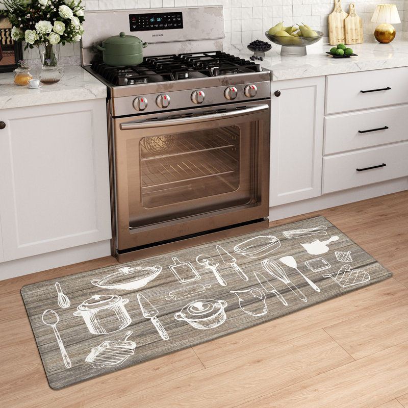 Finnlie Ant-Fatigue Non-Skid Kitchen Mat, Runner 2' x 7'3", Brown