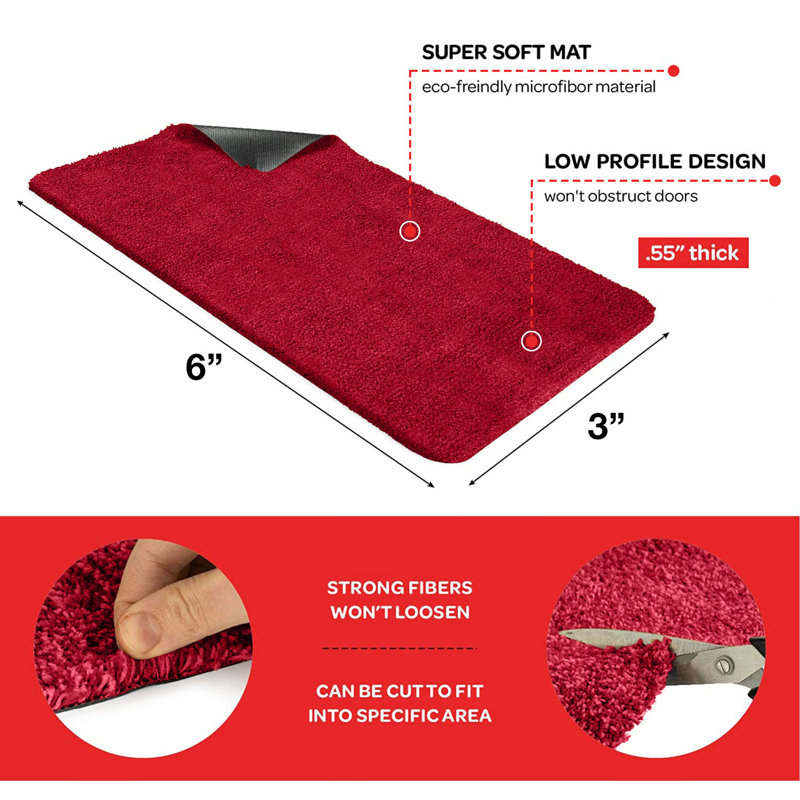 Red Polyester Non-Slip Outdoor Doormat 24" x 36"
