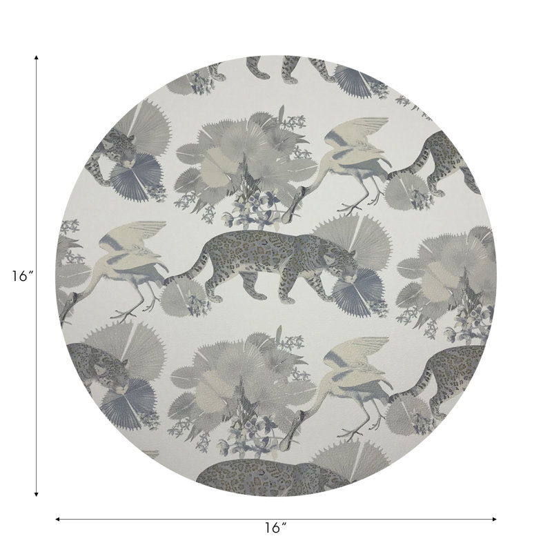 Leopard Walk Pebble 16" Vinyl Placemat, Cameo